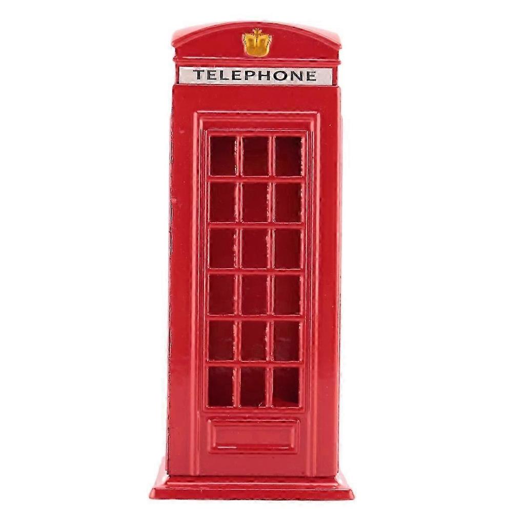 Metal Red British English London Telephone Booth Bank Coin Bank Saving Pot Piggy Bank Red Phone Boot