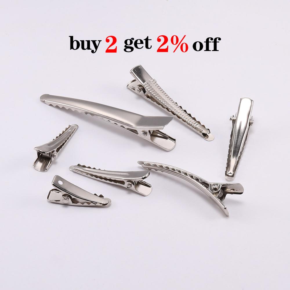 20-50pcs/lot 30/40/45/55/60mm Clips Single Prong Alligat Hairpin With Teeth Blank Setting For DIY Hair Clips Jewelry Making Base