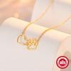 Fashion Simple S925 Sterling Silver Love Cat Claw Double Element Versatile Hipster Ladies Clavicle Necklace