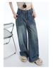 Women's High-Waisted Retro Straight-Leg Jeans - Loose, Slimming, Floor-Length Design for Autumn
