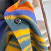 Faux Wool Double‑Sided Plaid Poncho Shawl Thick Knit Checkered Fringe Cape Blanket Shawl  Winter
