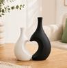Heart-Shaped Plastic Flower Vase for Tabletop Living Room Decor