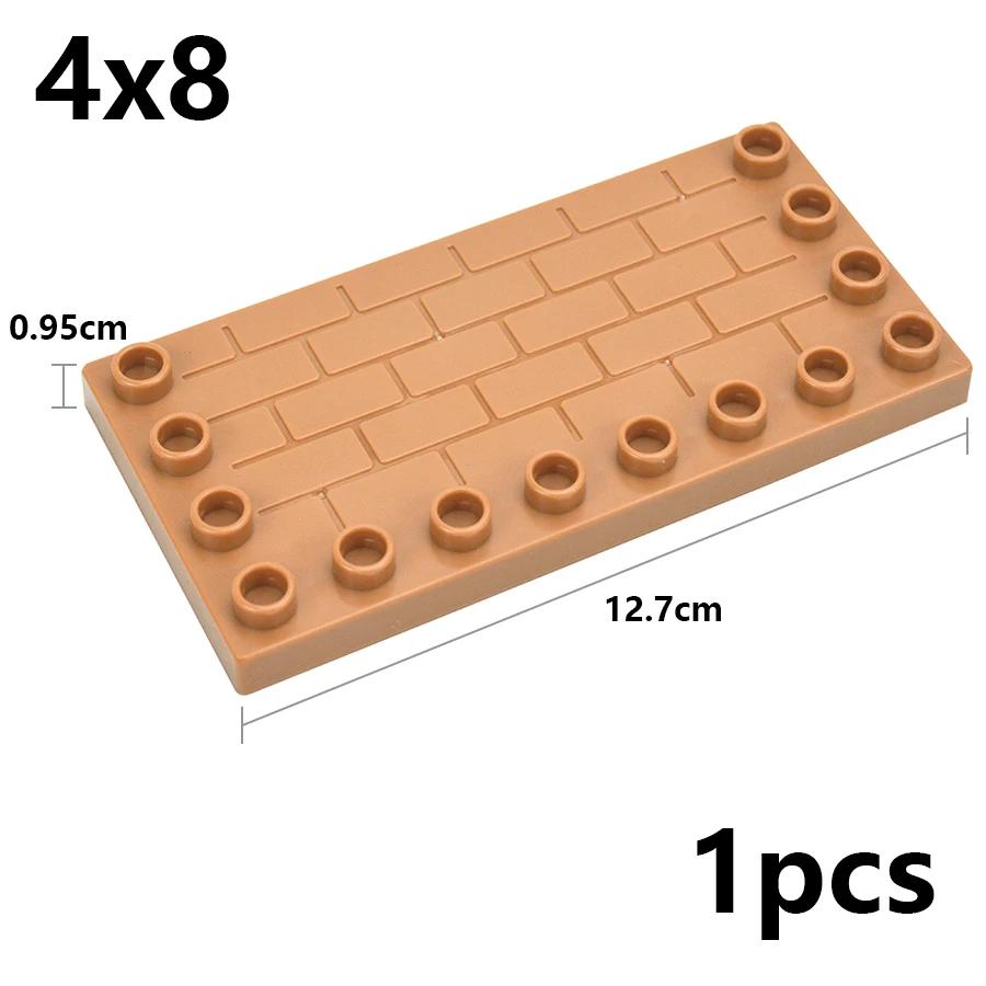 Big Size Building Blocks House Furniture Assemble Wall Fence Roof Door Window Construction Large Bricks Toys Compatible Duploes