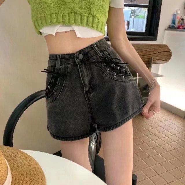 

Джинсовые шорты на бретелях для женщин, летние, новые, с высокой талией, для похудения, широкие брюки в стиле диско 2XL