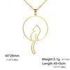Teamer Cat Kitten Pendant Necklace Stainless Steel Pet Animal Necklace Cute Funny Cat Daily Jewelry for Women Girls No Rust