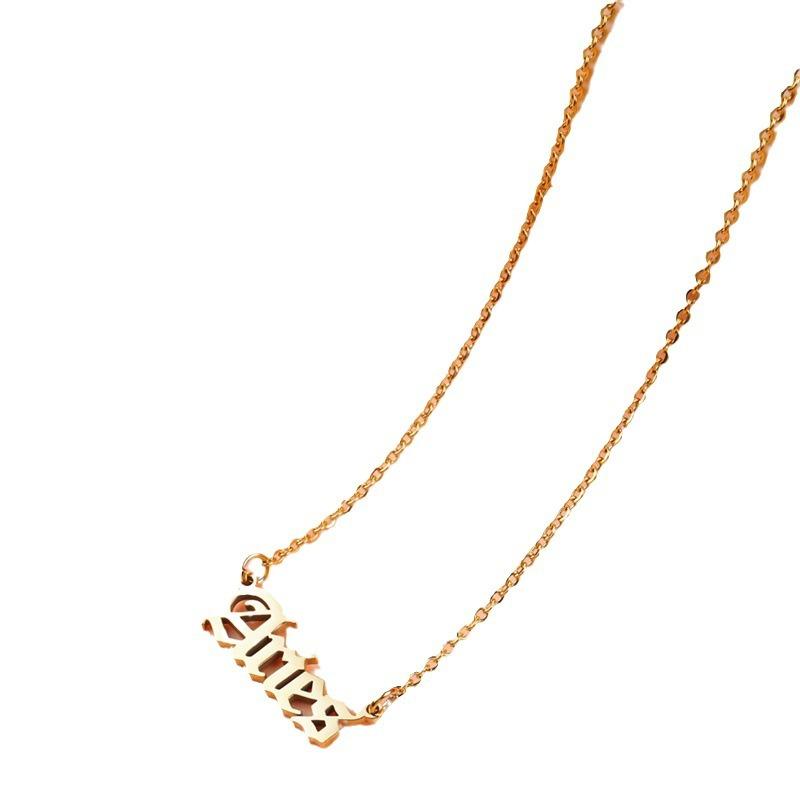 Fashion Temperament Stainless Steel English Letter Pendant Necklace Collarbone Chain