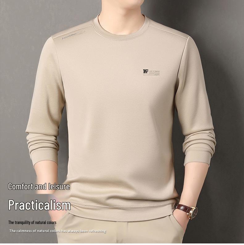 Men's Autumn/Winter Crew Neck Silk Fleece Sweatshirt