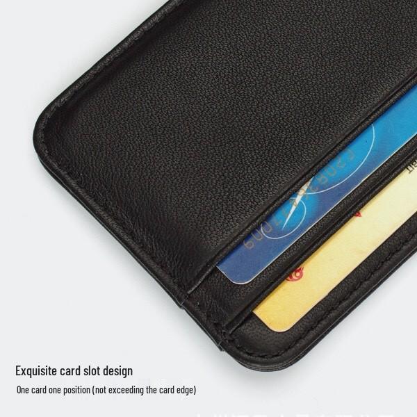 Mini Sheepskin Card Holder: Lightweight Genuine Leather Coin Purse, Soft & Stylish with Wet Oil Wax Finish