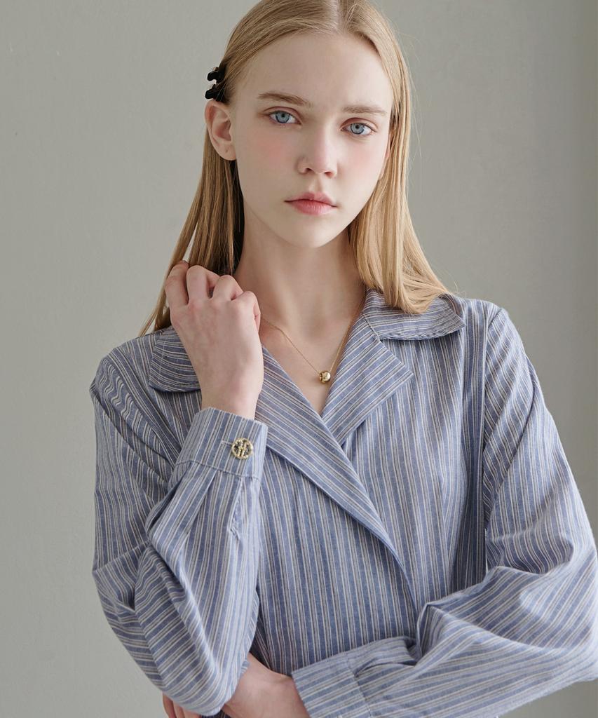 Lucida Melange Stripe Dress - Blue