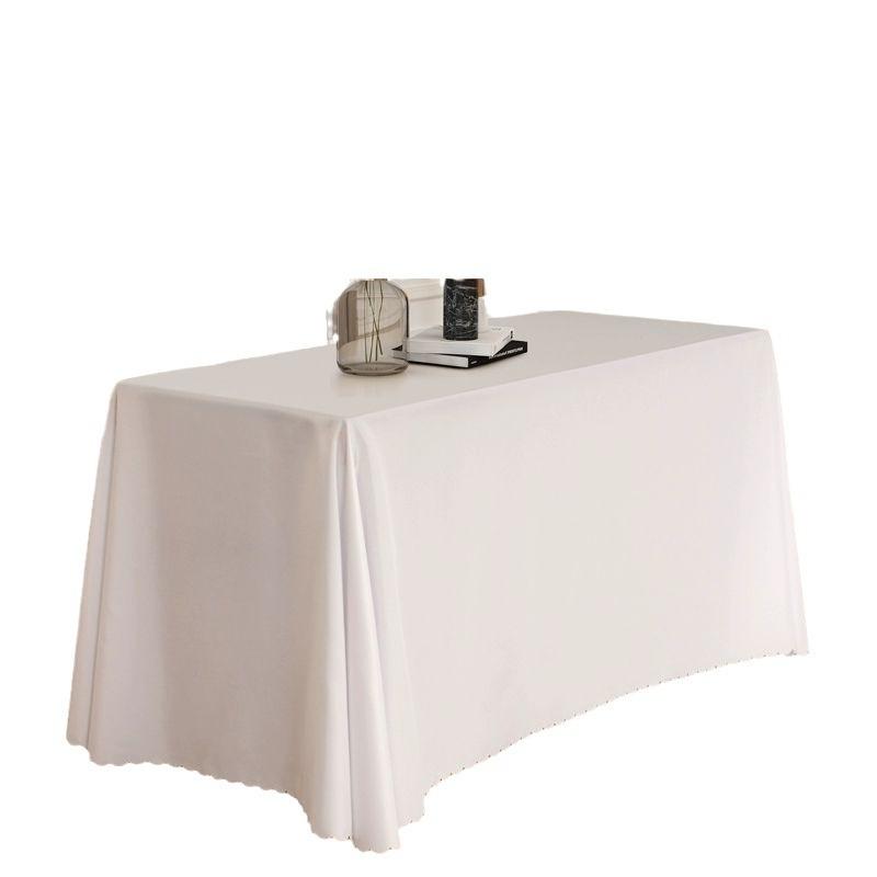 Conference Table Tablecloth Hotel Office Exhibition Advertising Ground Marketing Solid Color Red And White Rectangular Tablecloth Fabric