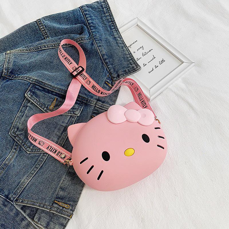Cat Head Silicone Handbag: 2025 New Cartoon Phone Card Crossbody Bag & Children's Coin Purse