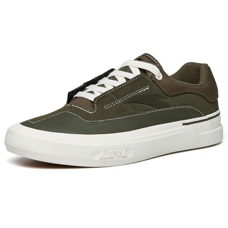 Anta Aoli Women Low Top Leather Skate Shoes Green All‑Terrain 122218011-4