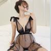 Sexy Lace Eyelashes Bow Mesh Sexy Suspender Nightdress