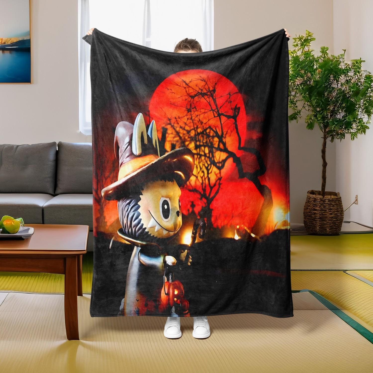 

1PC Pop cartoon actor Elf pattern Soft Throw Thin Blanket Gift for Couch Bed Car Home Camping For Halloween Theme all season use 30x40in