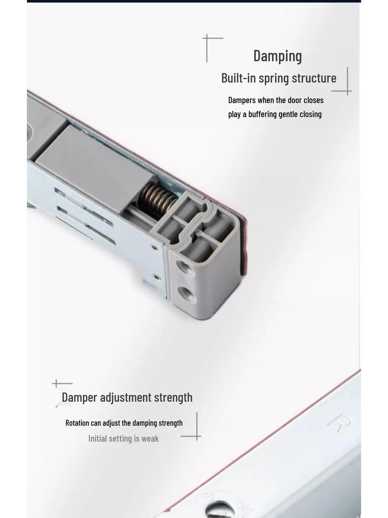 Invisible Wooden Door Closer with Rebound Damping for Outward Swing Doors