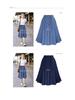 European & American Plus Size Women's Elastic Waist A-Line Denim Skirt
