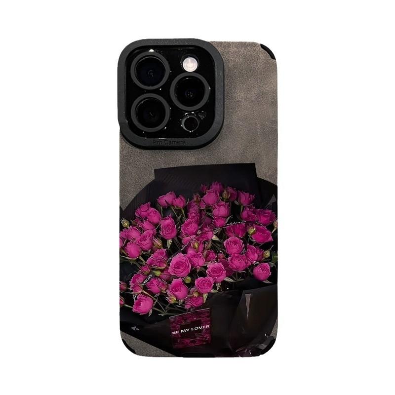 Full of Roses In Autumn and Winter, Suitable for Apple 17Pro's New 15 Flip Fur iPhon16promax Anti-drop Fine Holes