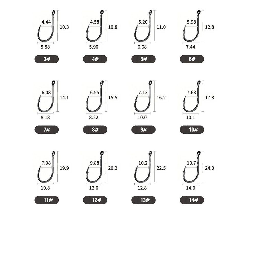 100pcs Sharp Fishing Hook 100Pcs Carp Hook Strong Ringed Eye Hook  Saltwater