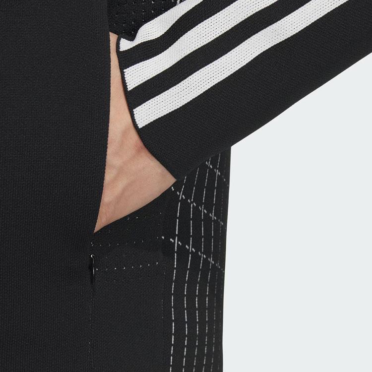 Adidas Primeknit Hooded Jacket Striped Color Block Golf Jacket Men Jacket Black IN6664