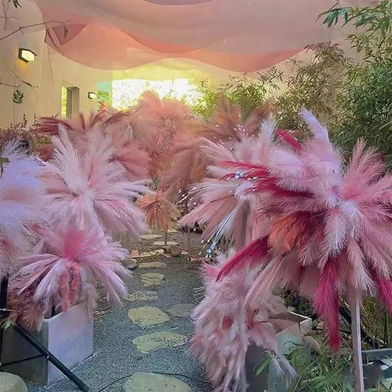 10Pcs Artificial Pampas Grass Decoration Realistic Fluffy Tall Fake Dried Grass Home Office Wedding Party Table Centerpiece Boho Decor