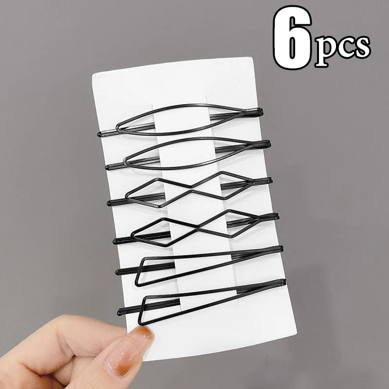 3/12Pcs Black Hair Clips Bobby Pins Wavy Fashion Hairpins Metal Barrettes Invisible BB Clip Wave Hairgrip Hair Clips Accessories