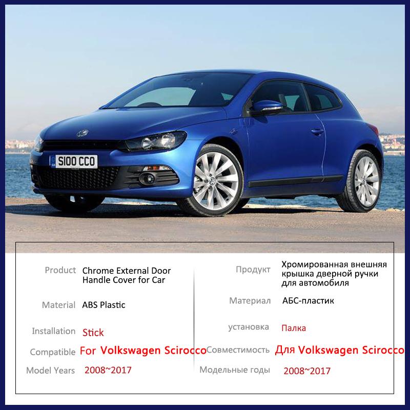 for Volkswagen VW Scirocco 3 MK3 2008~2017 Gloss Black Door Handle Cover Stickers Trim Car External Accessories 2009 2010 2011