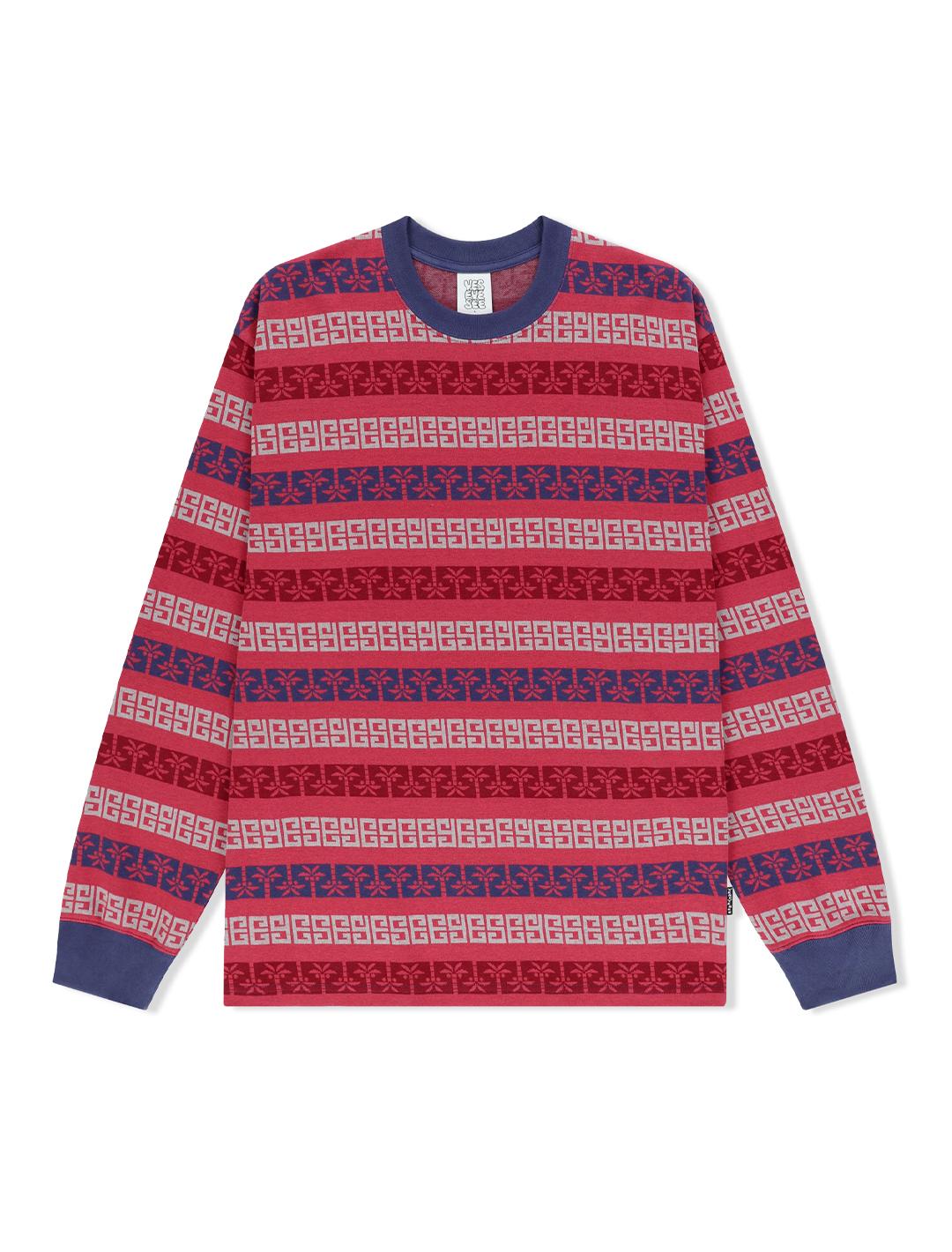 Yes Ic Y.E.S Palm Jacquard L/S Red Red/S