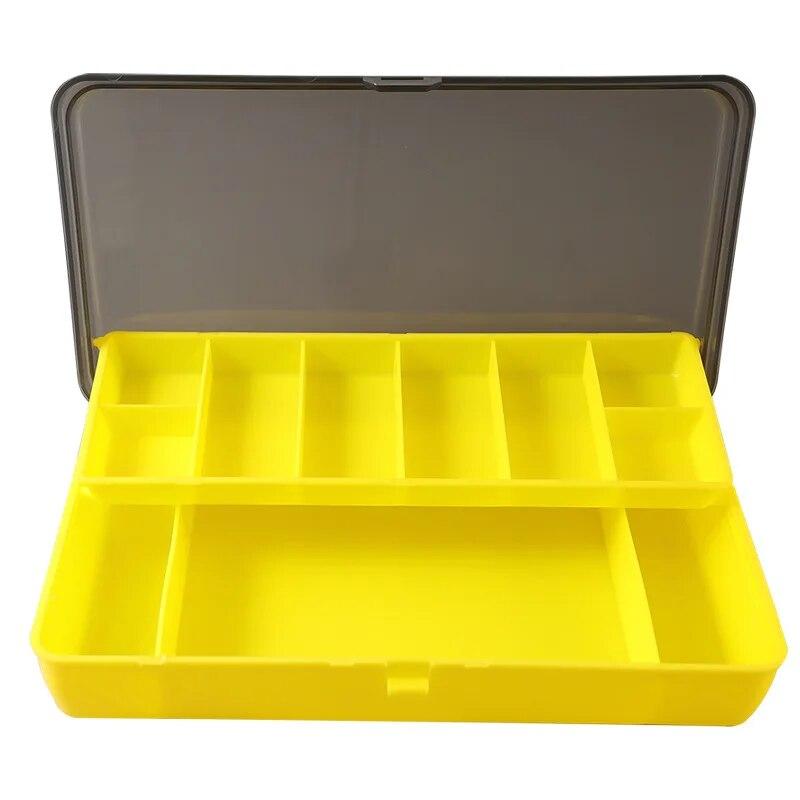 

TAIYU Портативный ящик для рыболовных снастей 11 отделений Двухъярусный кейс для хранения Аксессуары для карповой рыбалки Коробка для инструментов для приманок и крючков Мягкая приманка жёлтый