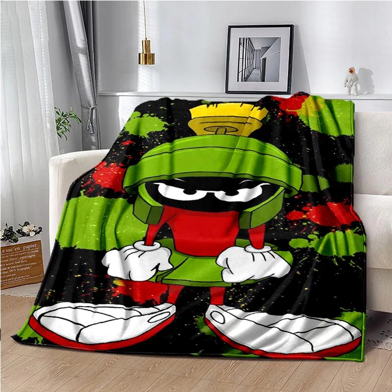Marvin The Martian Animal Funny Throws Blanket Hiking Picnic Super Soft Quilt Bed Thermal Kawaii Flannel Blanket birthday gift