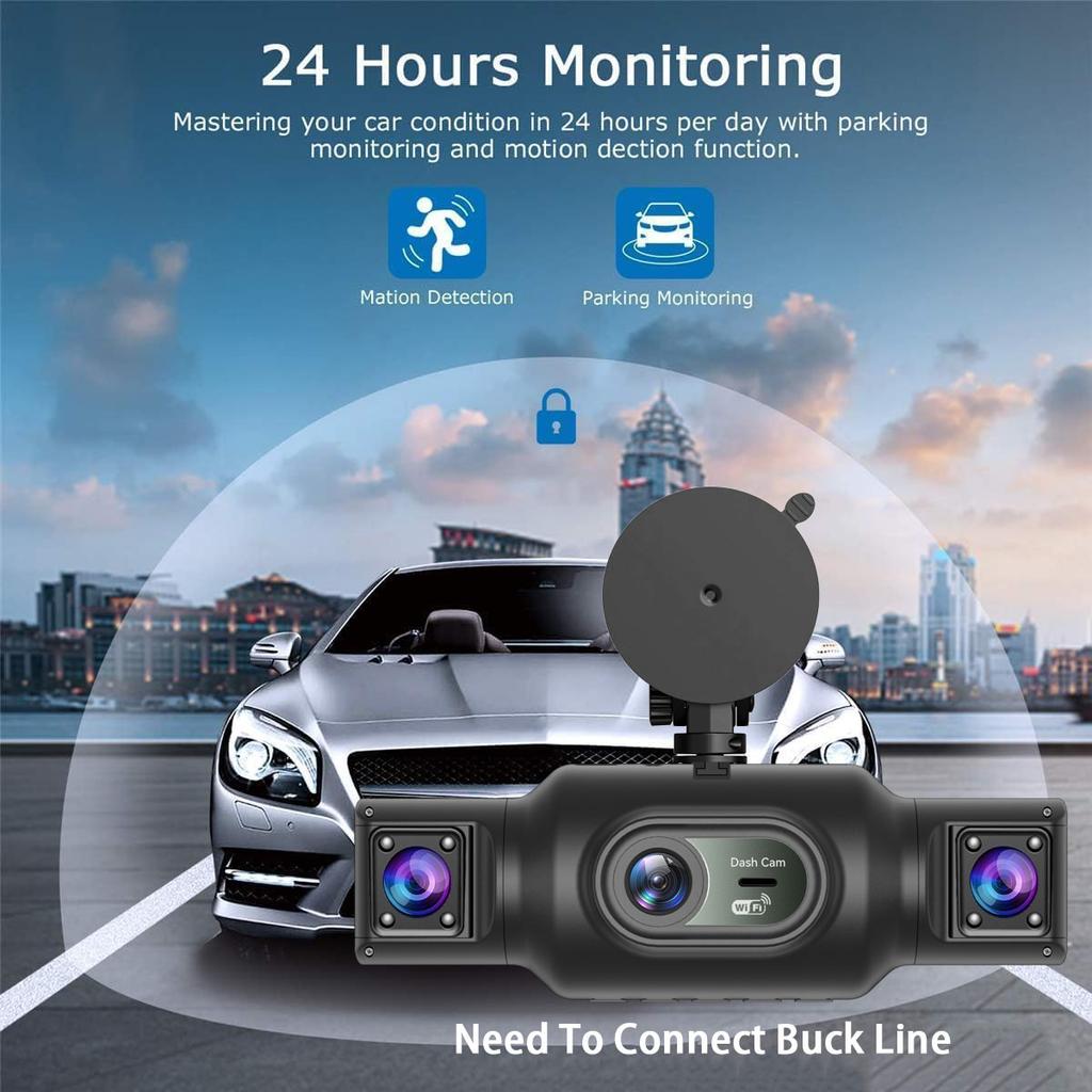 4-Channel 360 Degree Dash Cam For Cars WIFI APP Car DVR FHD 1920*1080P 4 Camera Lens Video Driver Recorder Rear View Camera