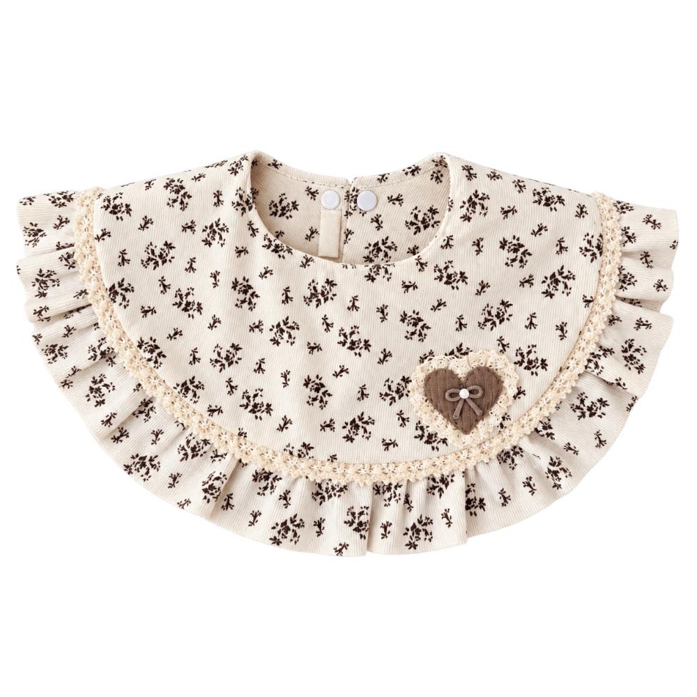 Adjustable Snap Baby Ruffle Bib Floral Lace Saliva Towel Vintage Feeding Drool Bib 0-2 Years Baby