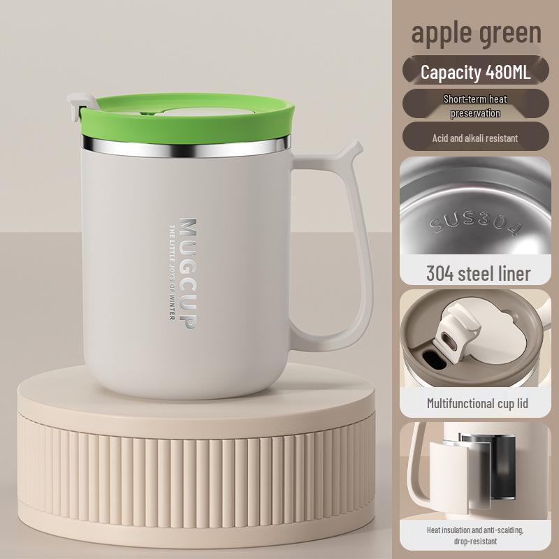 

304 Stainless Steel Insulated Coffee & Tea Mug with Lid - Large Capacity 401-500ml