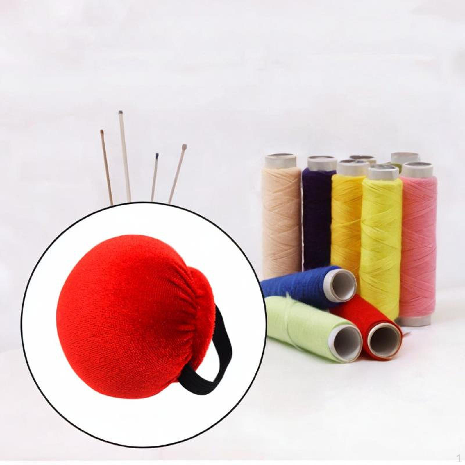 

Round Pin Cushion for Wrist with Elastic Strap Sewing And Embroidery