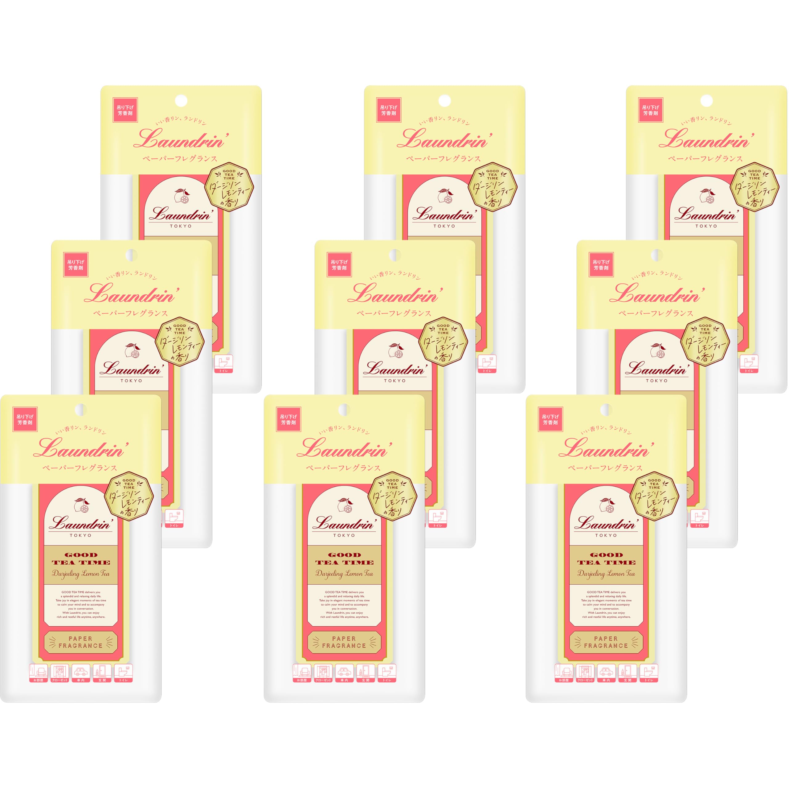 

Landrin Paper Fragrance, Darjeeling Lemon Tea Scent, Set of 3 Air Fresheners (x 3)