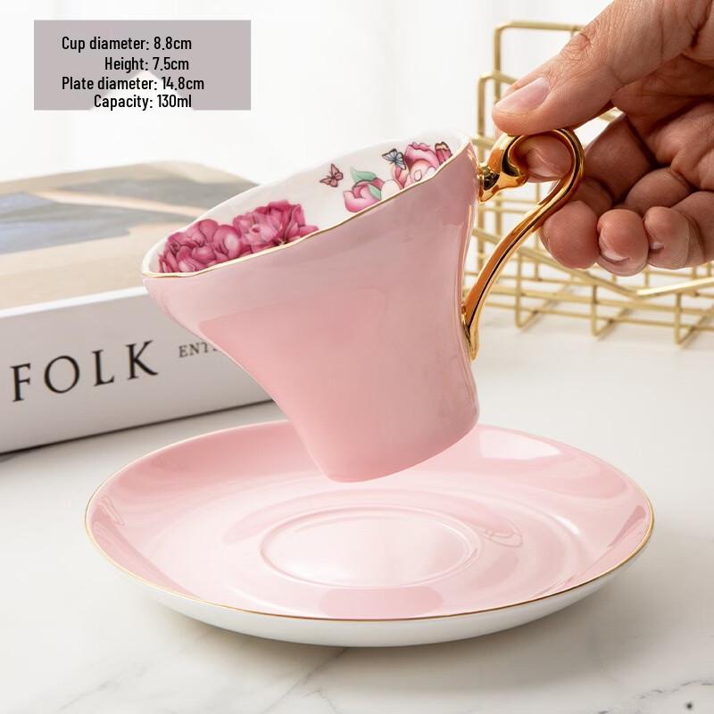 Shangqi Floral Bone China Teacup and Saucer Set