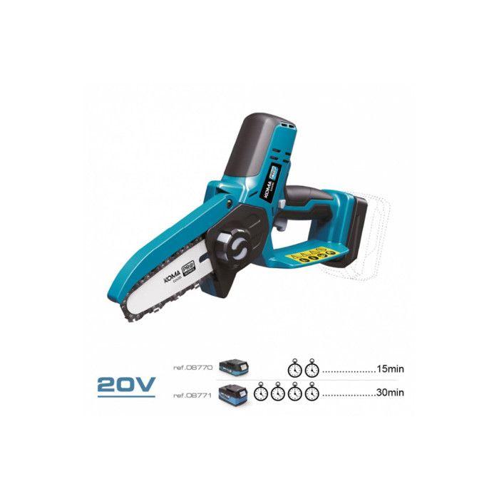 Mini-tronçonneuse sans fil 20V KOMA TOOLS - Sans batterie ni chargeur