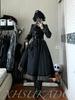 XHSUKADO Gothic Lolita Irregular Long Size L Women's Dress, Halloween, Lace, Jabot, Lace-Up, Long, Ruffled, Hem, Dark, Spider, Noble, Gothic,