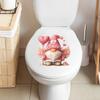 Valentine‘s Day Gnome Angel Toilet Seat Sticker Bathroom Decor Removable Self-Adhesive Decal