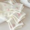 5/10 Pairs Women Bow Print Mid Tube Socks Spring Summer Sweat Absorbing Breathable Sweet Styles Flower Pattern Casual Socks
