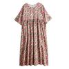 Round Neck Shoulder with Sleeves Large Swing Dress for Women
