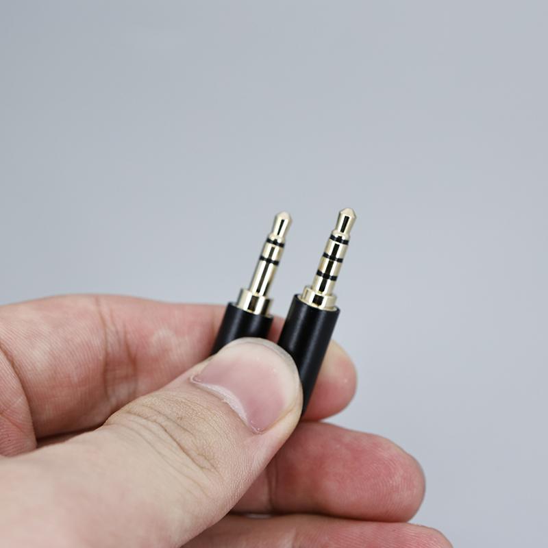3.5mm Audio Jack Male Connector 3 4 Pole 3.5 Adapter Headphone Plug Earphone Repair Black Cable Solder Wire DIY AUX