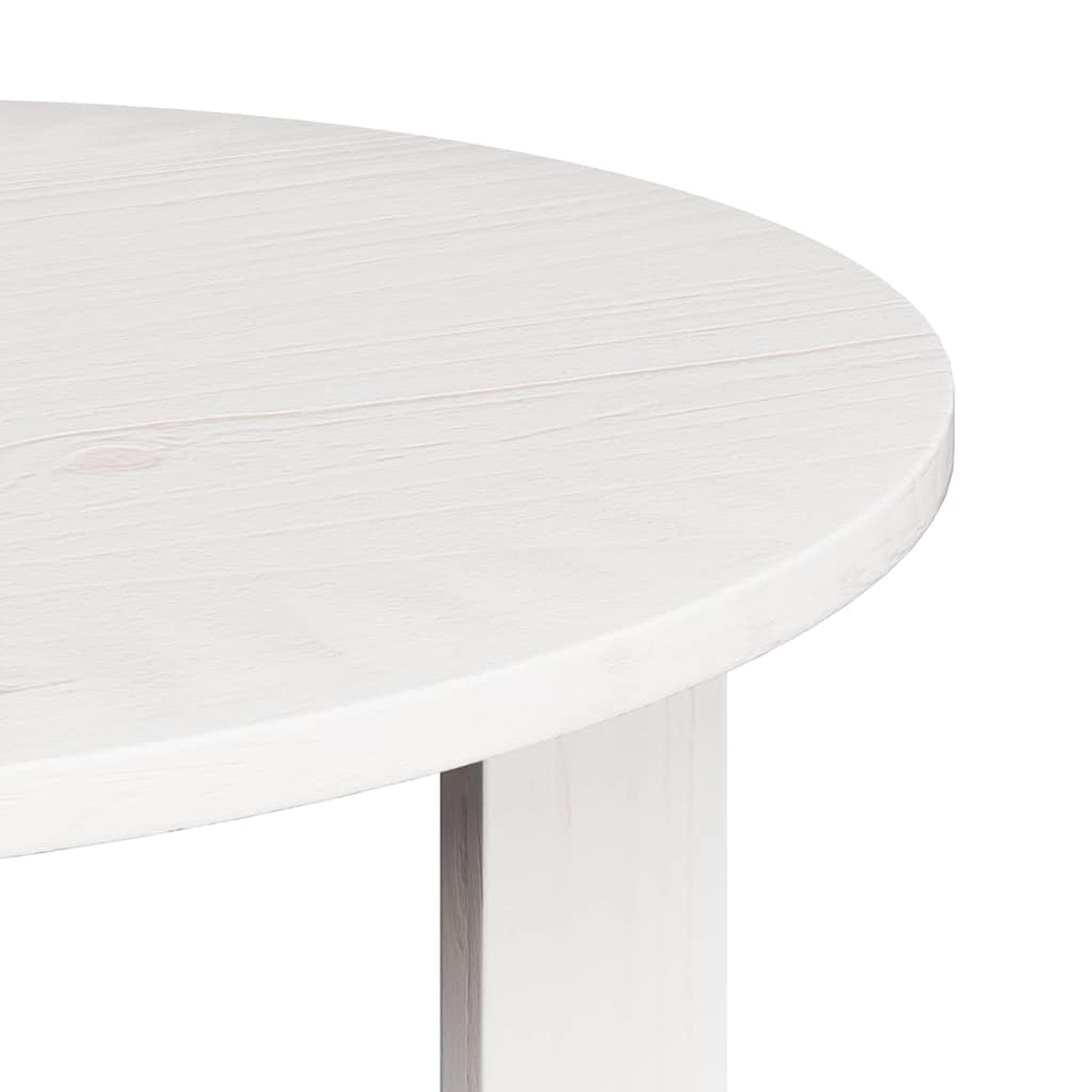 Coffee Table Set 2 pcs White Solid Pine Wood