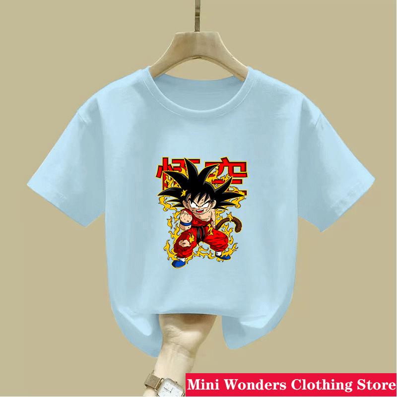 Summer Anime Dragon Ball Wukong Childrens Tshirt Summer Fashion Casual Tshirt Boys and Girls Clothing Tshirt Short Sleeved