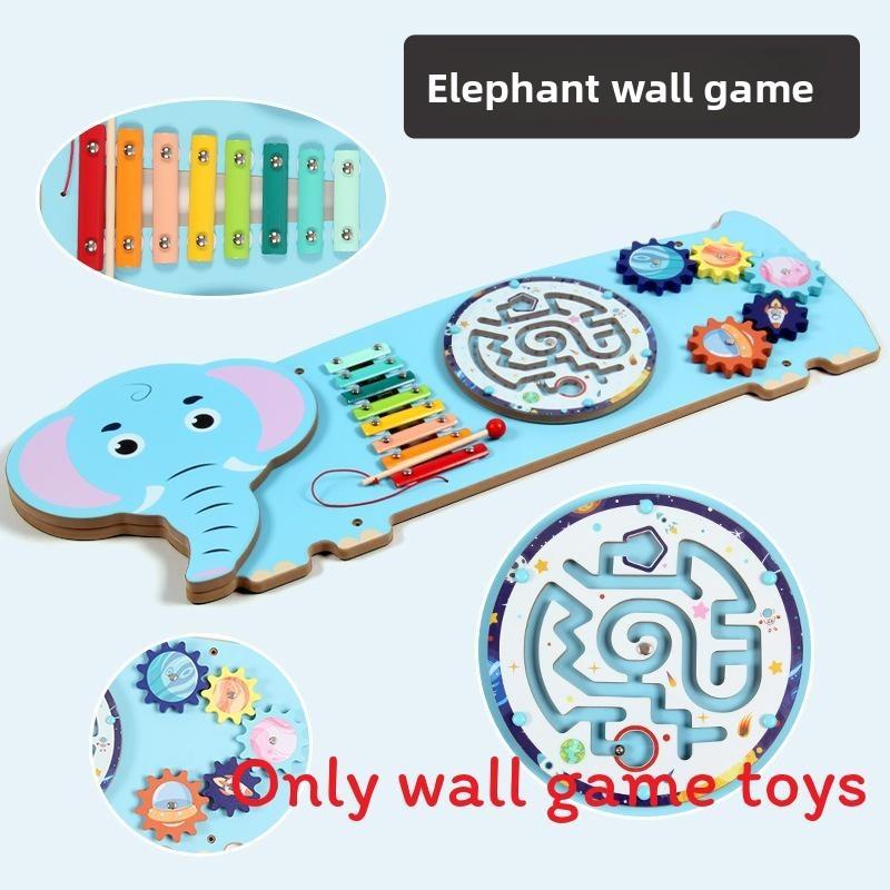 Wooden Educational Wall Toy For Kids With Puzzle Blocks For Preschool Classroom Decor