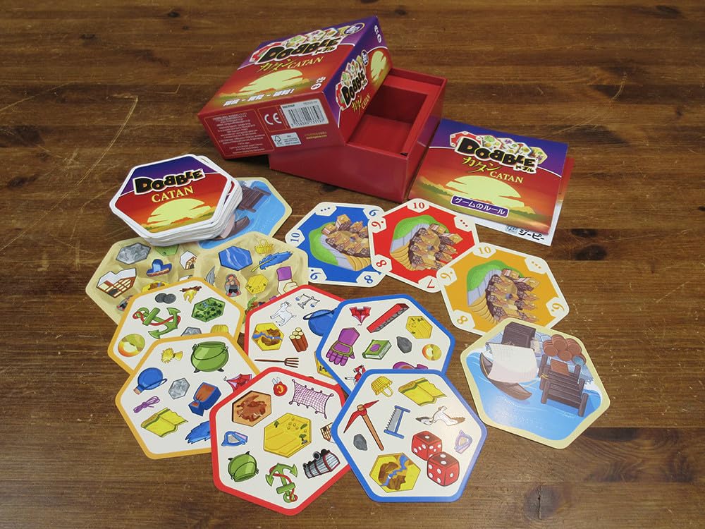 HobbyJAPAN Dobble: Catan Japanese Edition (2-6 Players, 15 Minutes, Ages 8+) Board Game