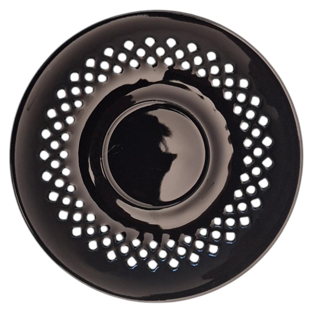 BLACK CERAMIC CUP 260ml WITH OPENWORK SAUCER FOR COFFEE AND TEA