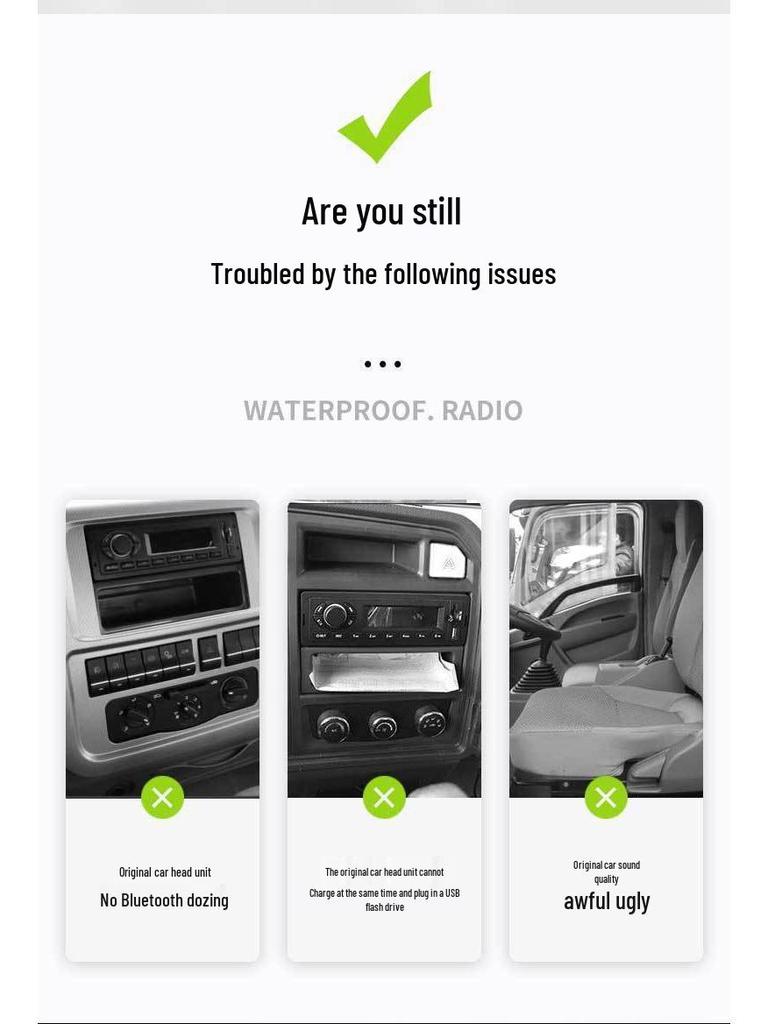 Stereo auto Bluetooth inteligent cu control vocal pentru mașini/camioane