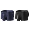 Men Boxer Underwear Elastic Mid-rise Tight Cut High Elasticity Shorts Panties Solid Color U-Convex Breathable Panties