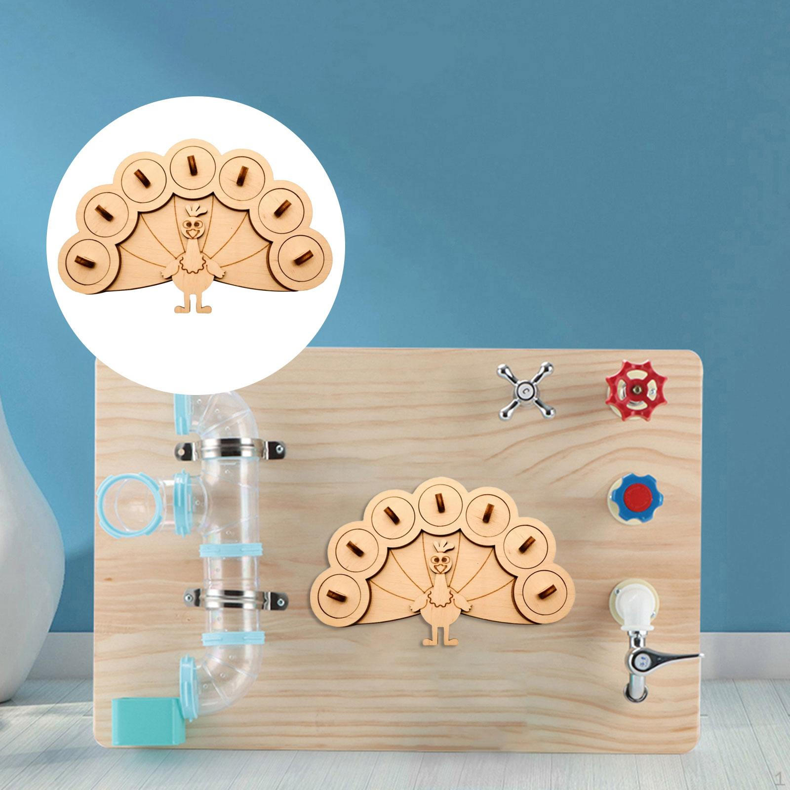 Busy Board Accessories Wooden Sensory Toys Teaching Aids Basic Skill Early Education Peacock