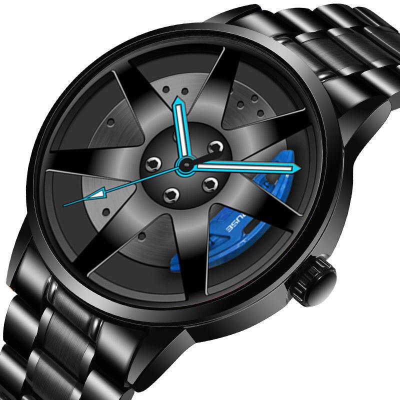 Boruse Wheel Caliper Watch Fashion Men'S Watch Women'S Steel Belt Waterproof Quartz Movement